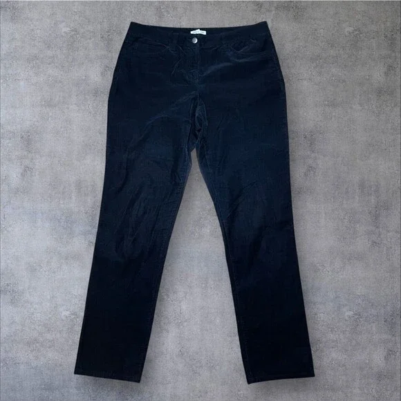 Set of 2 Eileen Fisher Corduroy Pants size M Brown Black 34x32 Stretch Trousers - Picture 4 of 13